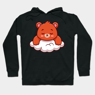 Cute Bear Sleeping On Cloud Cartoon Hoodie